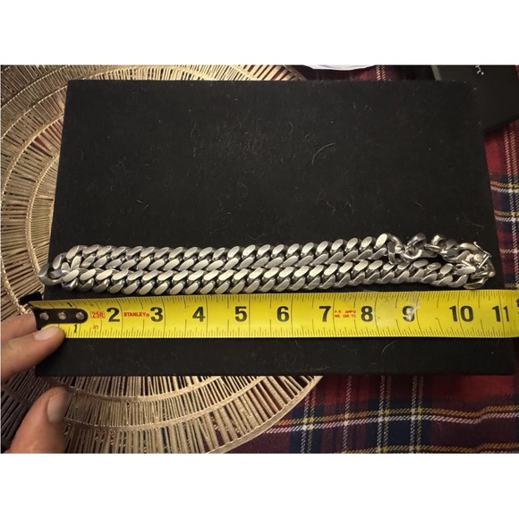 HUGE .925 Cuban Italian made stamped Silver Chain Necklace - Picture 2 of 4